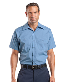 CornerStone CS20 Mens Short Sleeve Striped Industr CornerStone CS20 Mens Short Sleeve Striped Industr